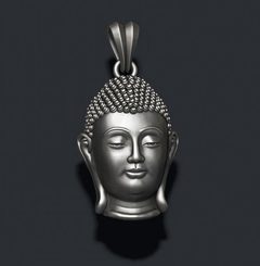 BUDDHA, head, pendant, silver 925