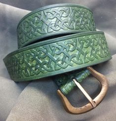 CELTICA, Leather Belt, green