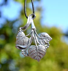 Feuilles de tilleul, pendentif en argent 925, 10 g