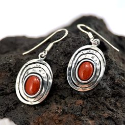 FLANN, sterling silver earrings with jasper
