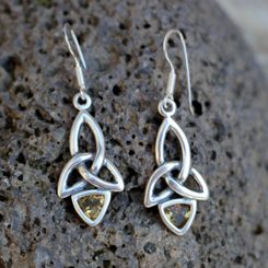 KIRA, silver earrings, citrine