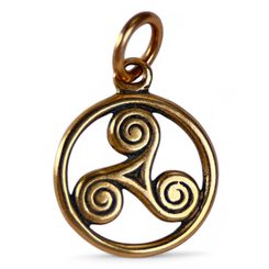 KELTISCHE TRISKELE, kleiner Anhänger, Bronze