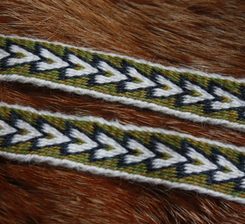 Viking or Slavic Tablet Woven Belt, White Arrows
