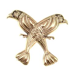 HUGINN and MUNINN - bronze brooch