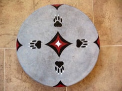 SHAMAN INDIAN DRUM, WOLF TRACK and the STARS