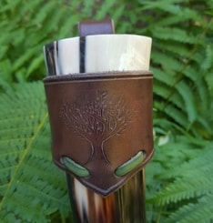 CELTIC TREE, Leather Drinking Horn Holder