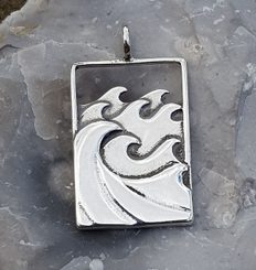 Océan, pendentif, argent