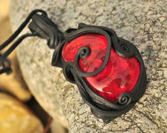 SOLARIS, glass necklace, red