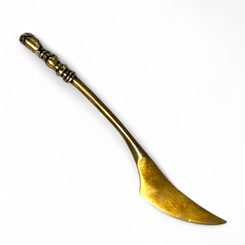 Mittelalterliches Messer mit Jungfrau, Messing