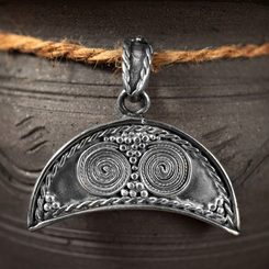 LUNA, Dark Age sterling silver pendant of fertility