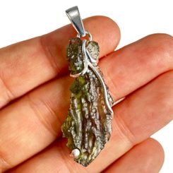 VELESINA, pendentif en argent, moldavite Ag 925