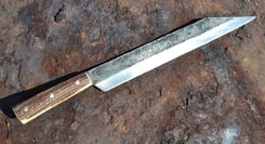 SEAX, hand forged long knife, antler, sharp replica