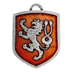 Bohême, armoiries médiévales dans un bouclier, zinc, émail