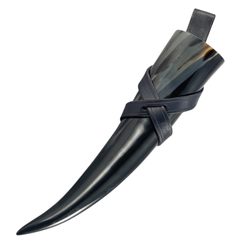 Leather Holder for drinking horn, universal - black