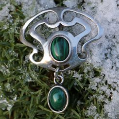 PARIS, malachite, silver pendant