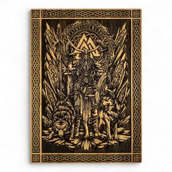 Odin, wall decoration, wood 32x46cm