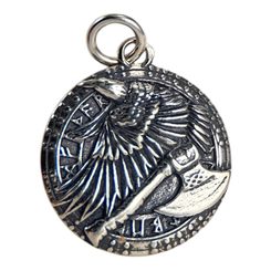 TO VALHALLA! Viking battle amulet, silver 925