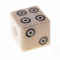 GAMING DICE, bone, 1 piece