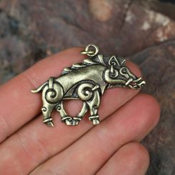 COLLACH, Celtic Boar, sterling silver bracelet