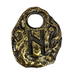 HAGALAZ - runic amulet, old brass