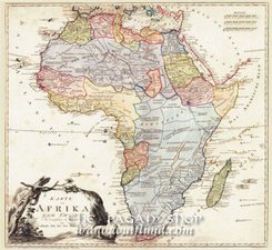 AFRICA 1795, historical map, replica