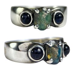 CITTADELLA, silver ring - labradorite and iolite, Ag 925/1000