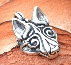 TÊTE DE LOUP Viking, pendentif argent 925