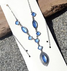 DORIS, necklace, blue glass