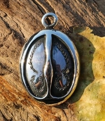 DEER TRACK, silver pendant