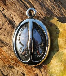 Empreinte de cerf, pendentif, argent