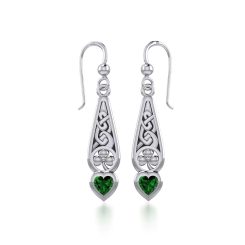 Celtic Knotwork Silver Shamrock Earrings