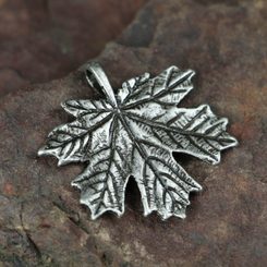 Maple Leaf, zinc pendant, antique silver