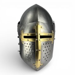 Casque médiéval avec visière, version de combat 2 mm