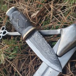 SCOTTISH THISTLE Leather Hair Clip blue