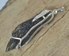 ORBITUS, raw moldavite pendant, sterling silver