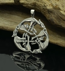 CELTIC WOLVES - pendant, silver 925