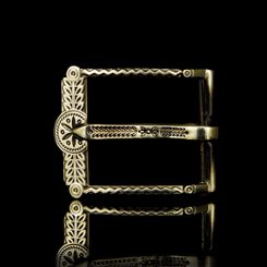 SVARGA, belt buckle, brass - rectangular