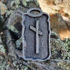 NAUTHIZ Rune Pendant Zinc