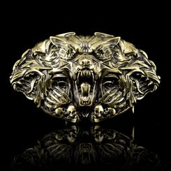 CERBERUS, belt buckle, brass