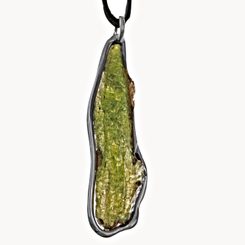 METEORA Pendentif à Moldavite Tchèque en argent