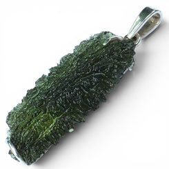 Pendentif en argent avec moldavite naturelle, Ag 925