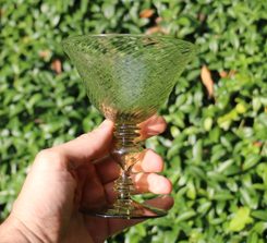 LUCRETIA, forest green glass, goblet