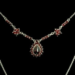 WICK, garnet, Czech jewel, necklace