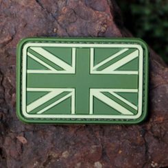UK / Great Britain Flag Patch, forest / 3D Rubber patch