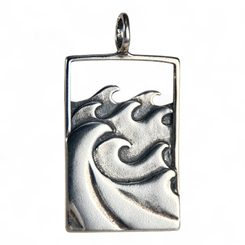 Océan, pendentif, argent