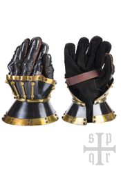 Hourglass Gauntlets, Milan ca. 1370, approx. 1.6 mm Steel, blackened