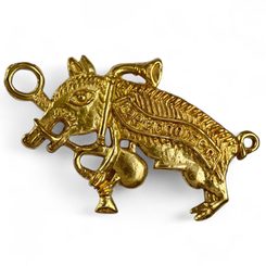 Sanglier - cornemuseur, insigne de pèlerin médiéval