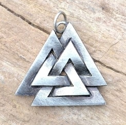 Valknut, pendentif viking, étain