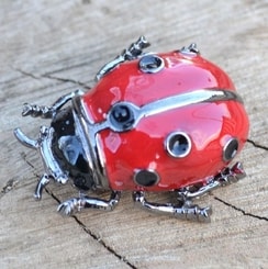 LADYBUG, beetle, costume brooch