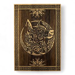 Celtic wolf, wooden wall picture 21x30cm